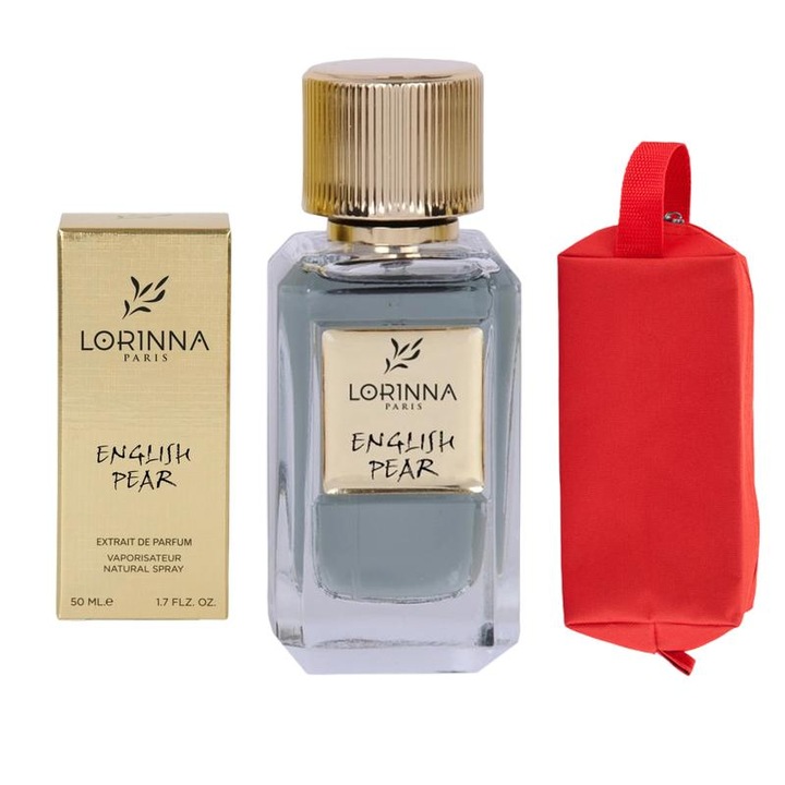 Set Extract de Parfum Lorinna Paris Parfum English Pear, 50 ml, de Dama si Gentuta Parfumuri