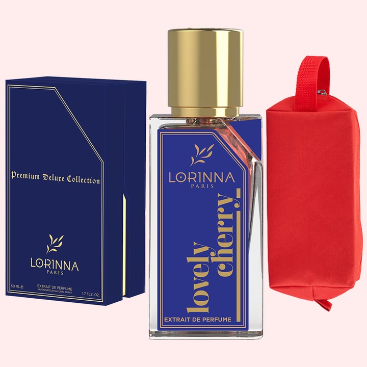 Set Extract de Parfum Lorinna Paris Parfum, De Luxe Collection, Lovely Cherry, 50 ml, Unisex Dama Barbat si Gentuta Parfumuri