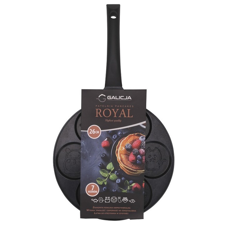 Tigaie Royal Clatite 26 cm antiaderenta, 7 modele animale