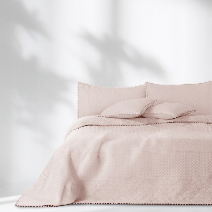 Cuvertura de pat RESTILO Roz Pudra 240x260 cm - Eleganta si Moale