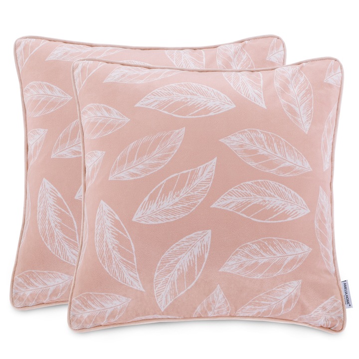 2 db Boho Mocca Levél Párnahuzat 45x45 cm