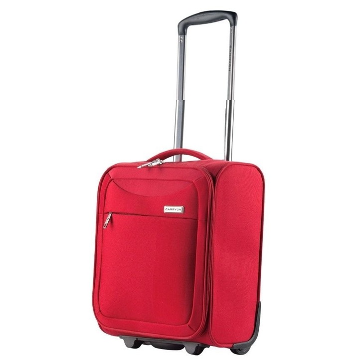 Куфар XS CarryOn Air, количка за багаж, 40×30×20 см, ръчен багаж Wizz Air, полиестер, 23 л, червена