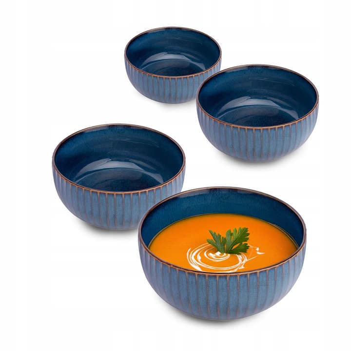 Altom Design Reactive Stripes porcelán tálkészlet, 4 db, 15cm, 850ml