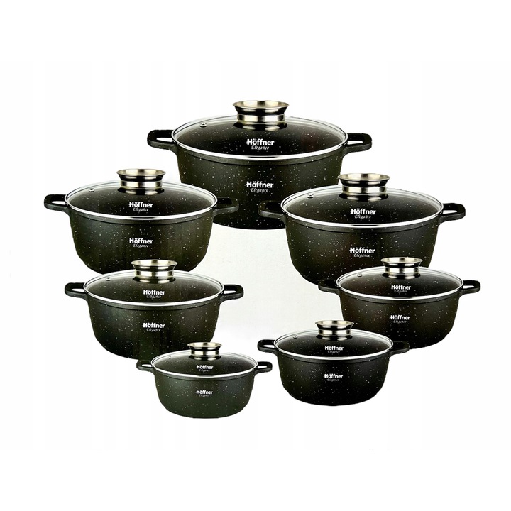 Höffner Elegance 16 részes edénykészlet, alumínium, márvány, indukciós