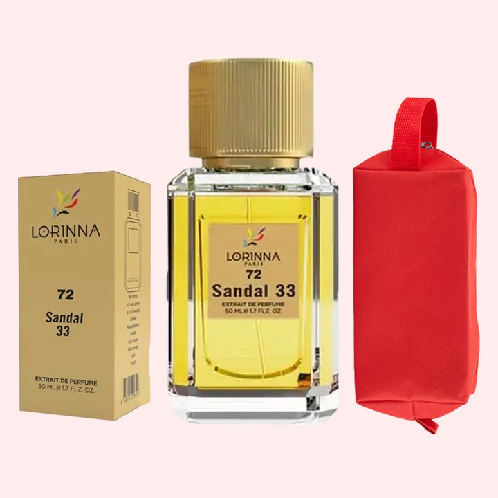 Set Extract de Parfum Lorinna Paris Parfum Sandal 33, 50 ml, Unisex Dama Barbat si Gentuta Parfumuri