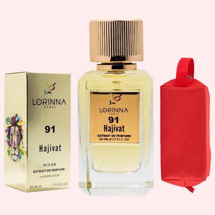 Set Extract de Parfum Lorinna Paris Parfum Hajivat Unisex Dama Barbat, 50 ml si Gentuta Parfumuri