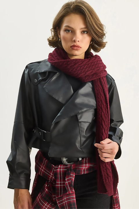 Geaca dama, HiCCUP, jacheta supradimensionata, neagra, textila