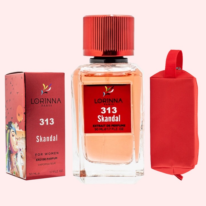 Set Apa de Parfum Lorinna Paris Parfum Skandal, de Dama, 50 ml si Gentuta Parfumuri