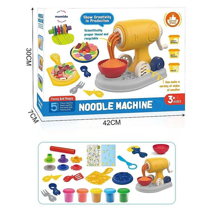 Mamido gyermek modellező készlet, tésztakészítő gép, 29 darab, többszínű, 42x30x7cm