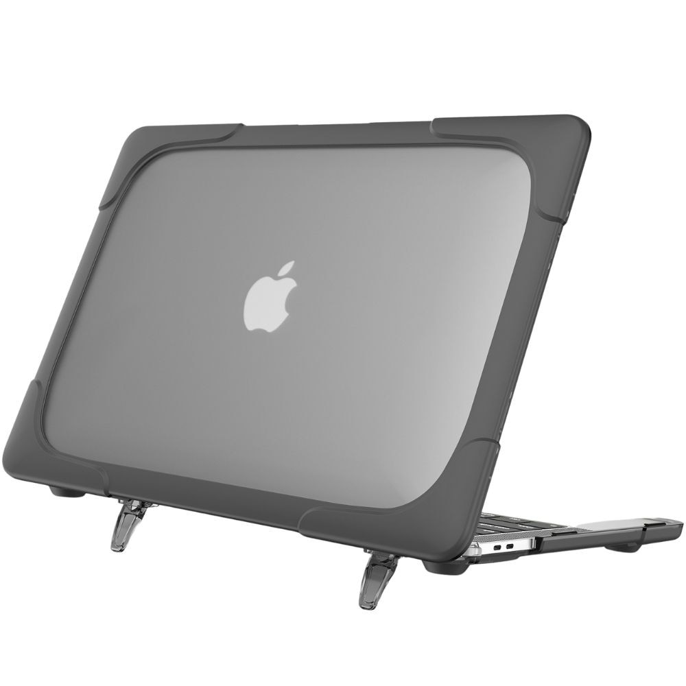 Husă rigidă CALLIMEX pentru MacBook Pro 13 inch, colțuri întărite, suport reglabil, culoare gri