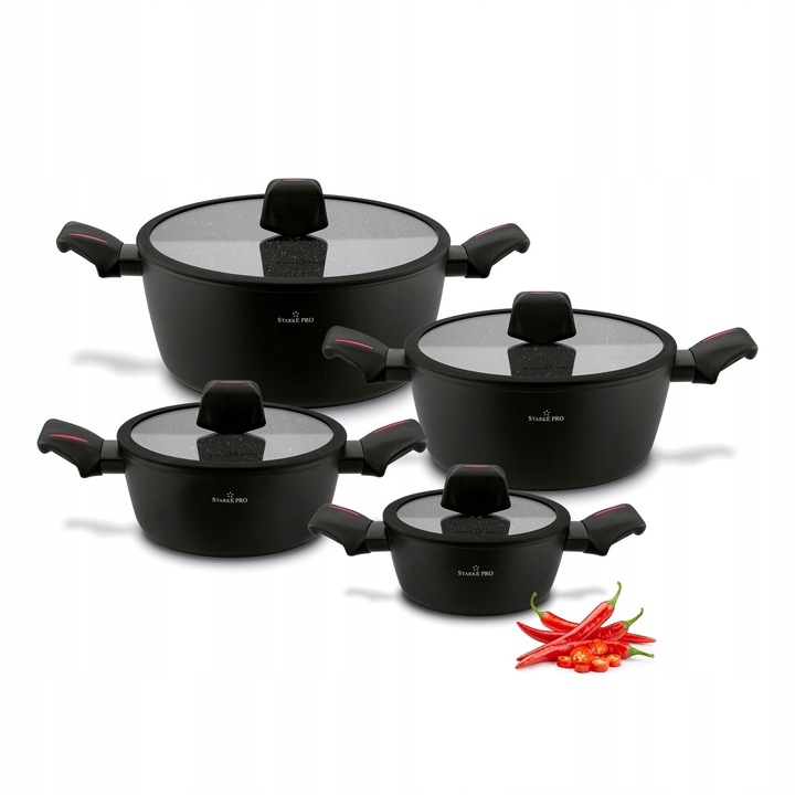Set 8 Oale Granit Starke Pro Piccante, Inductie, 1.1-6L