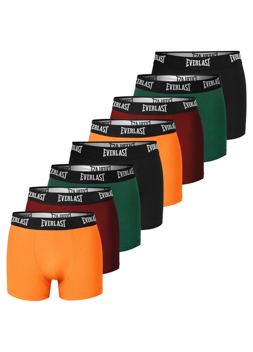 Set 8 boxeri barbati Everlast, lenjerie intima din bumbac, mix cu logo, confortabili si practici, Multicolor