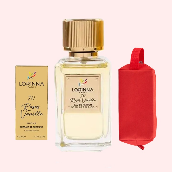 Set Extract de Parfum Lorinna Paris Parfum Roses Vanille, 50 ml, Unisex Dama Barbat si Gentuta Parfumuri