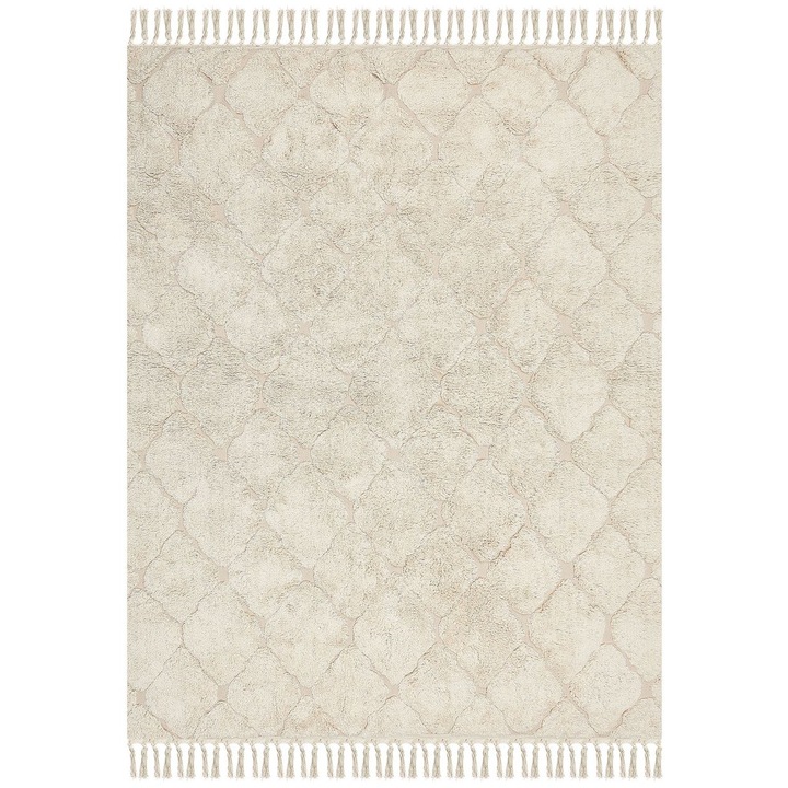 Covor din bumbac bej deschis 160 x 230 cm Silchar