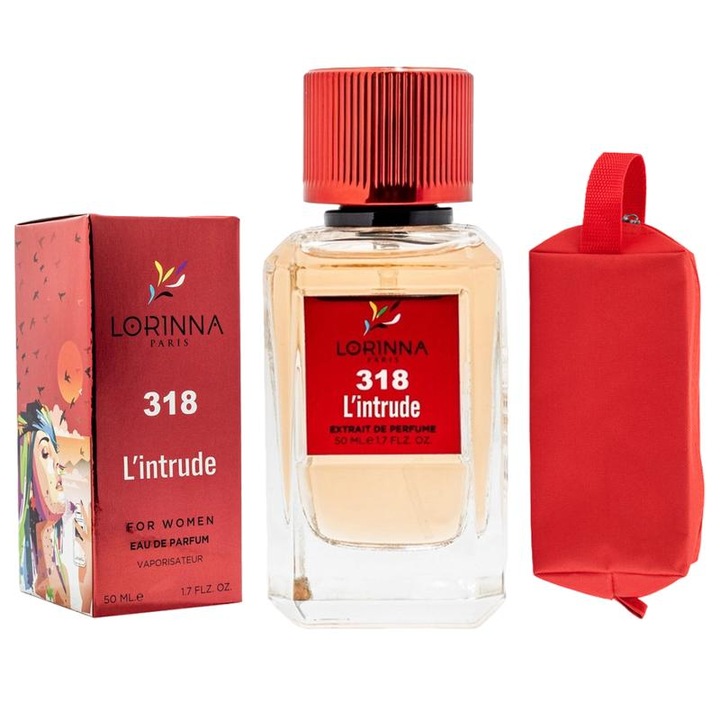 Set apa de parfum Lorinna Paris, L'Intrude, 50 ml, dama, cu gentuta parfumuri