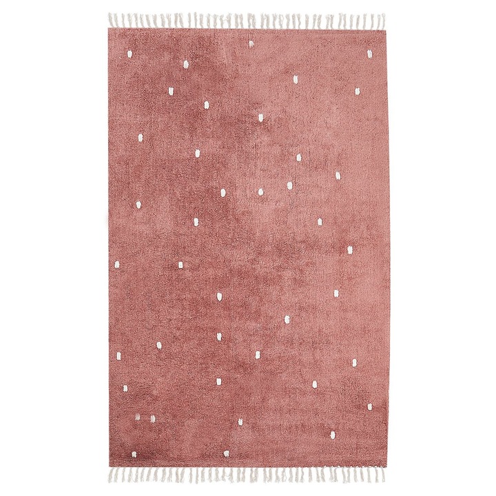 Covor din bumbac rosu deschis 140 x 200 cm Astaf