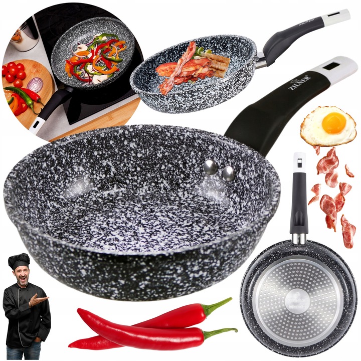 ZILNER márványozott tapadásmentes serpenyő 30cm, indukciós, elegáns design, könnyen tisztítható