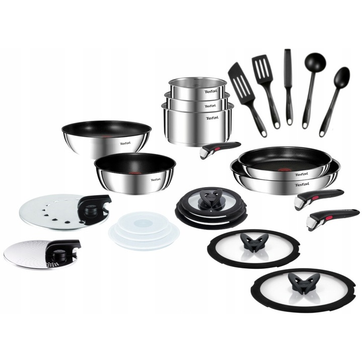 Комплект за готвене Tefal Ingenio Emotion 25 части, Инокс, Индукция