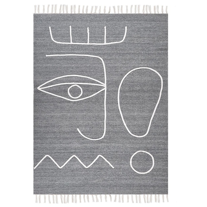 Covor gri pentru exterior 140 x 200 cm Yavu