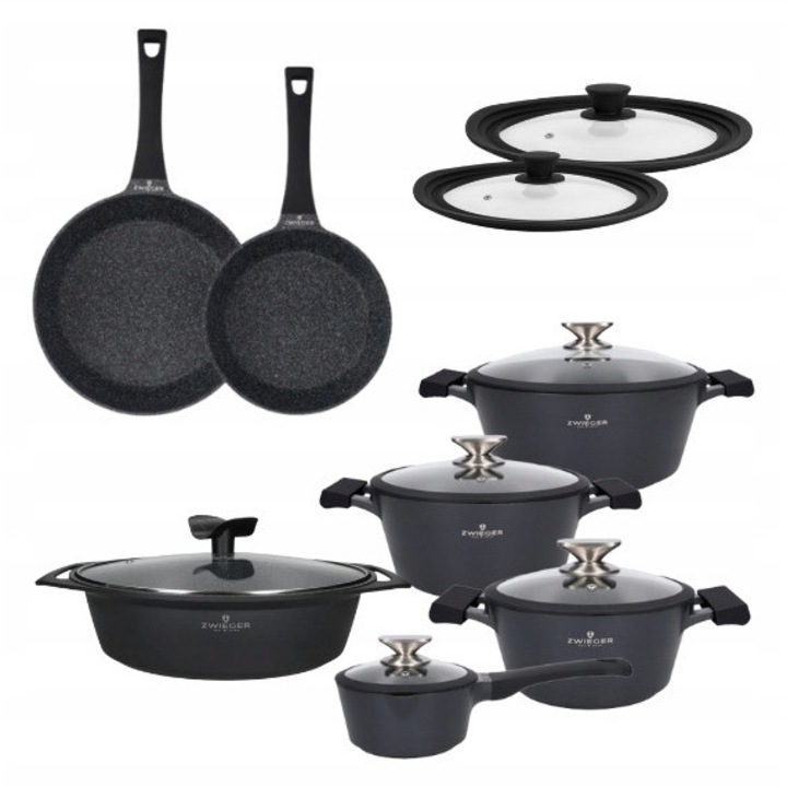 Set Vase Gatit Zwieger Black Stone 14 Piese: Oale, Tigai, Tigaie