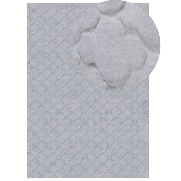 Covor din piele sintetica gri 160 x 230 cm Gharo