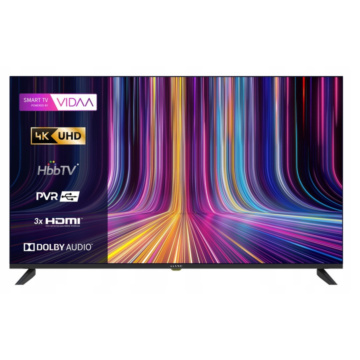 Телевизор Kiano Elegance 50', D-LED, Smart TV, DVB-T2/S2, 3x HDMI, 2x USB, 125.7 см, VIDAA, 4K Ultra HD
