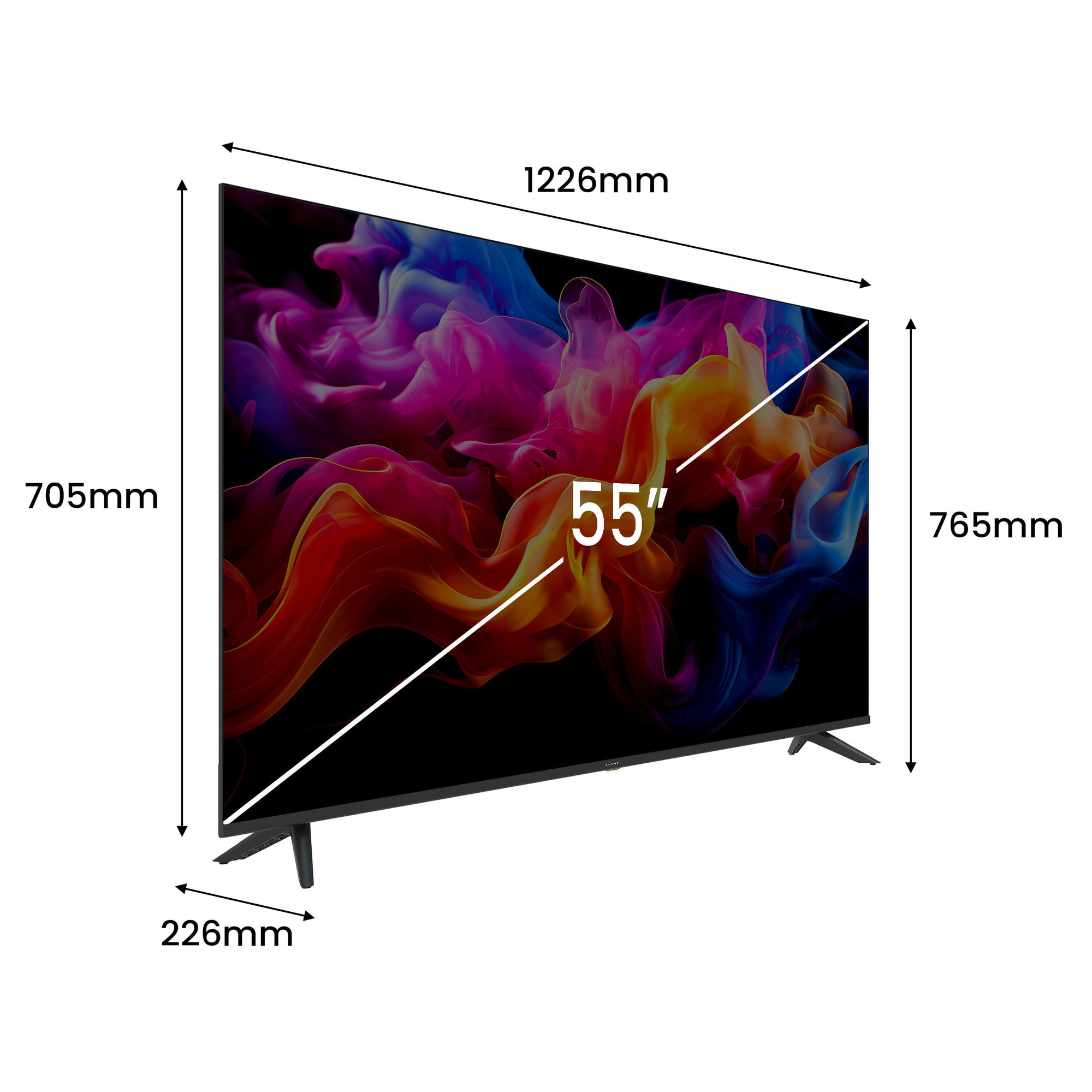 Televizor Kiano Elegance 55', D-LED, Smart TV, DVB-T2/S2, 3x HDMI, 2x USB, 139.7 cm, VIDAA, 4K Ultra HD