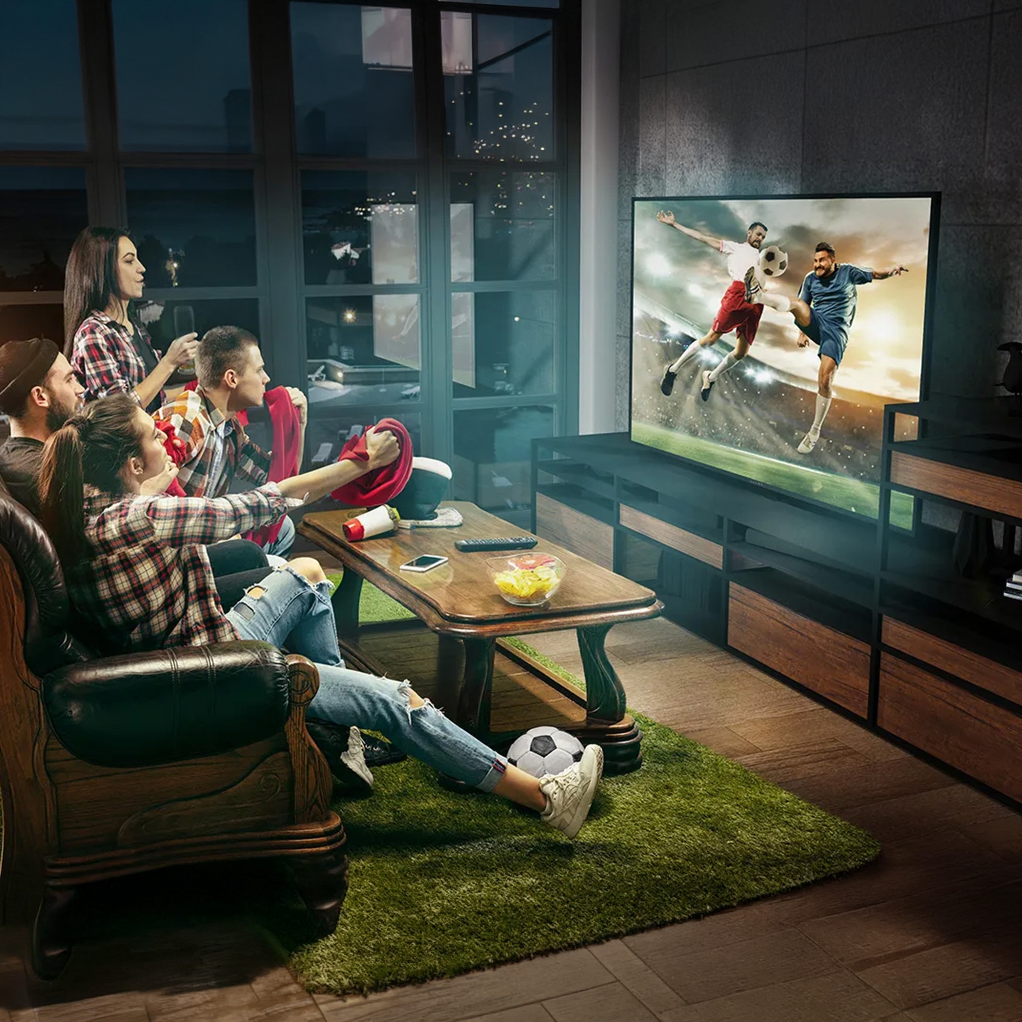 Televizor Kiano Elegance 55', D-LED, Smart TV, DVB-T2/S2, 3x HDMI, 2x USB, 139.7 cm, VIDAA, 4K Ultra HD