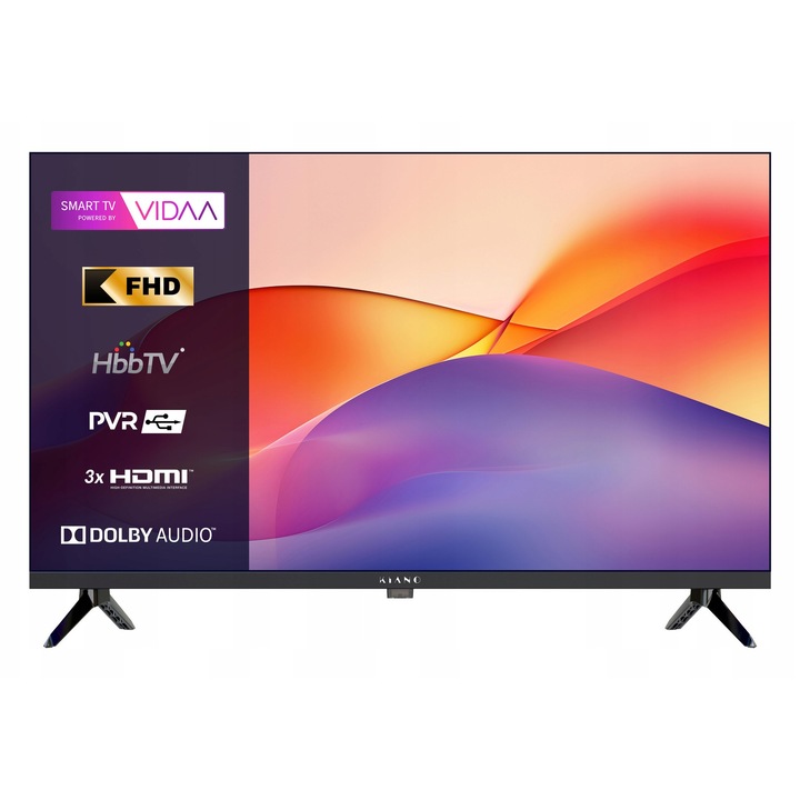 Televizor Kiano Elegance 32', D-LED, Smart TV, DVB-T2/S2, 1,5GB RAM, 8GB memorie
