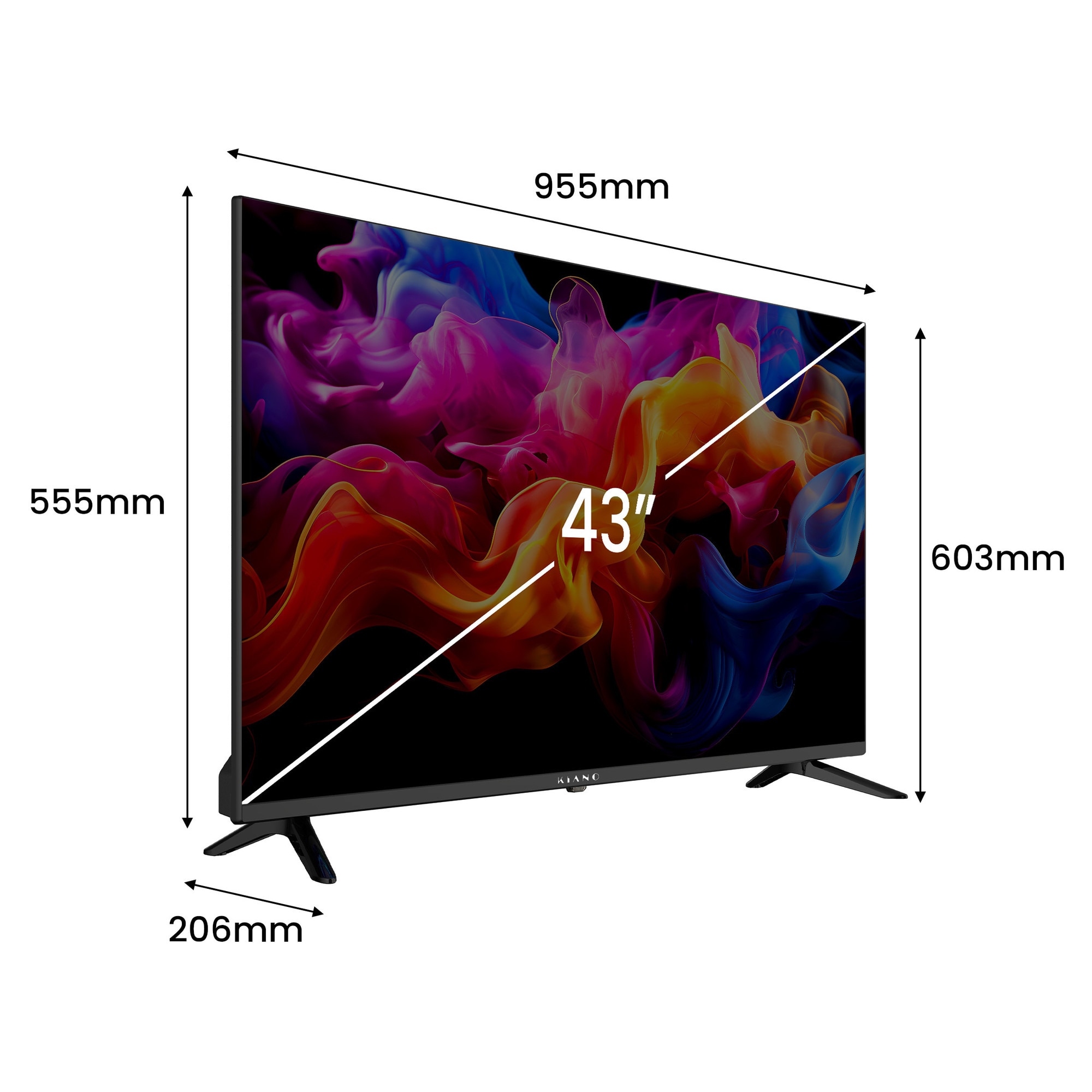 Televizor Kiano Elegance 43', D-LED, Smart TV, DVB-T2/S2, 1,5 GB RAM, 8 GB memorie flash, 108 cm, VIDAA, 4K Ultra HD