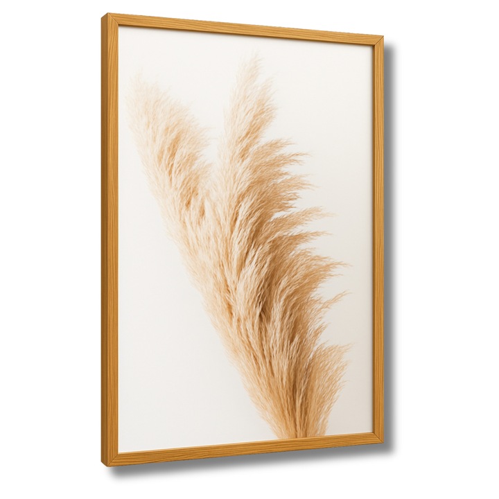 Rama foto 50x70 cm Marvit, lemn natural, plexiglas, design modern, suspendare verticala/orizontala