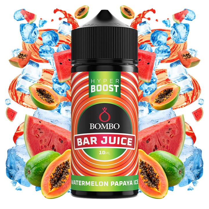 Lichid Longfill Bombo Hyper Boost 10ml/120ml - Watermelon Papaya Ice