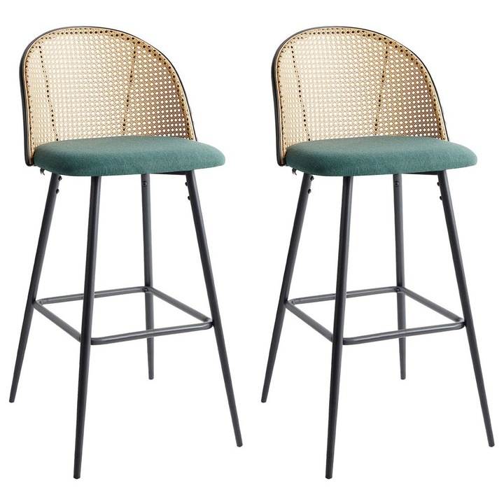 Set de 2 scaune de bar Cornell Metal Verde