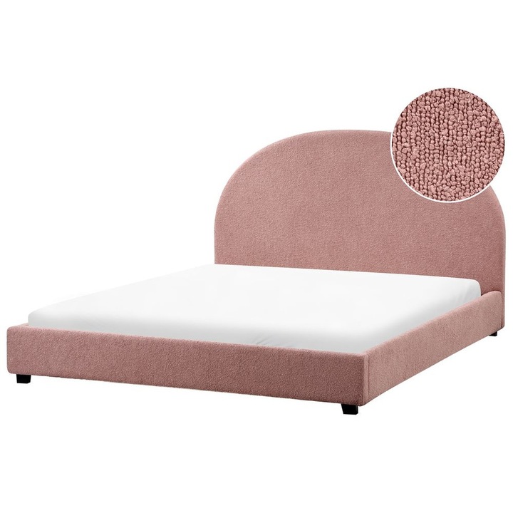 Pat cu lamele Boucle Vaucluse 160 x 200 cm Roz pastel