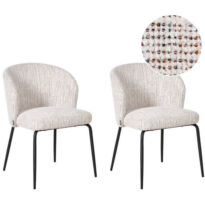 Set de 2 scaune dining Zana Multicolor