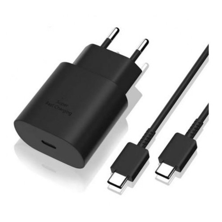 Kit încărcător Fast Charge 45W, cablu de date 1m Tip C, alb