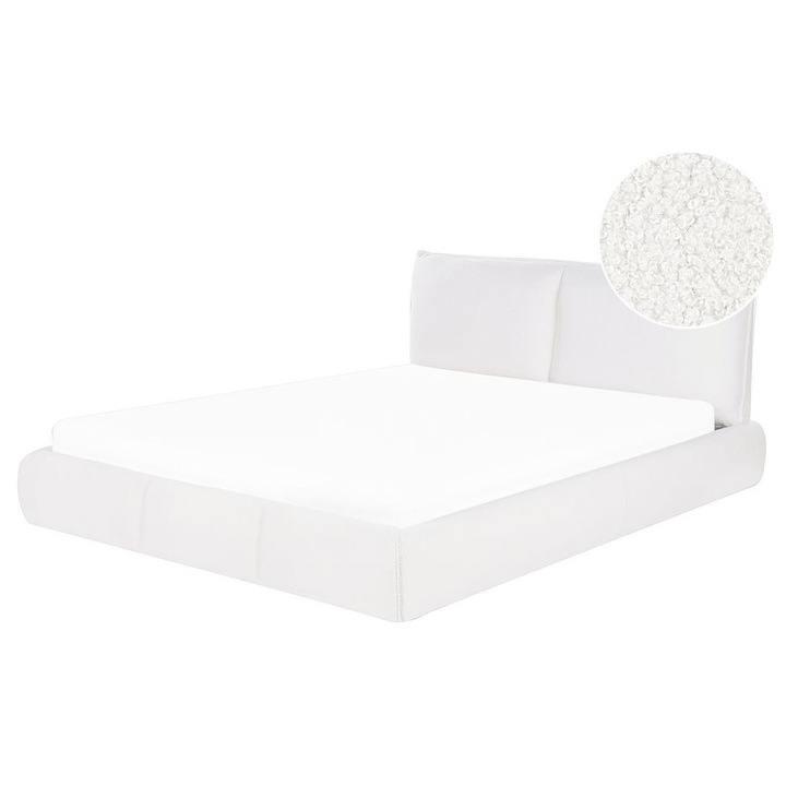 Pat cu lamele Boucle Vinay 160 x 200 cm Alb