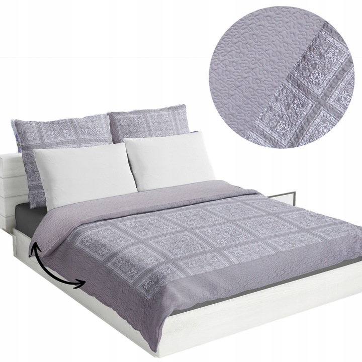 Narzuta Pikowana 220x240 cm - Eleganta si Confort in Culoare Gri