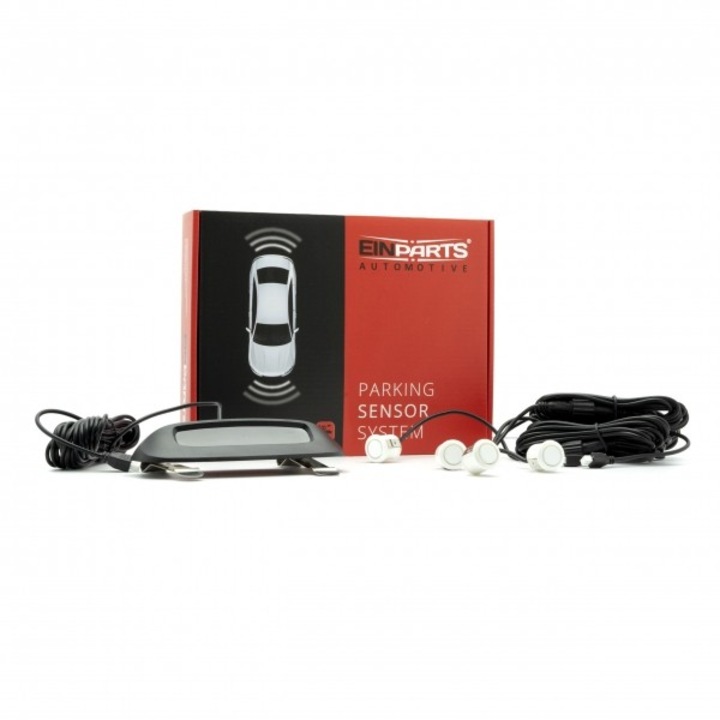 Set senzori de parcare EinParts 18, 5cm alb cu afisaj
