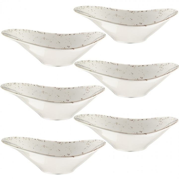 Set 6 boluri salata Bonna Grain portelan 27x19cm