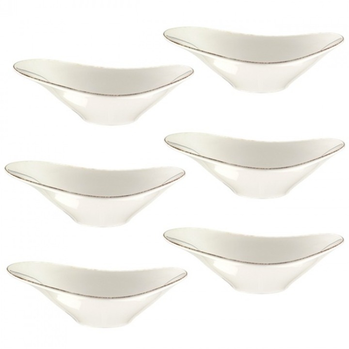 Set 6 boluri salata Bonna Retro 27x19cm 750ml portelan