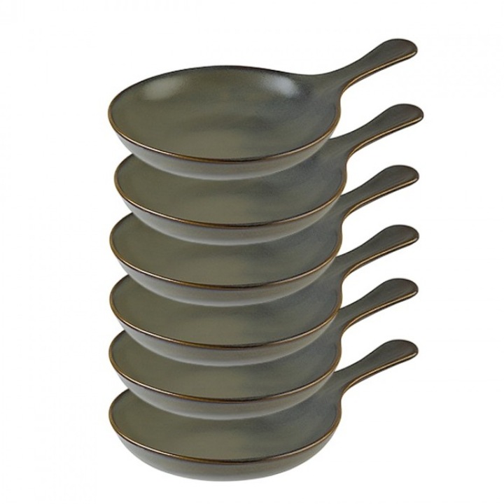 Set 6 boluri cu maner servire Bonna Gloire portelan 16cm