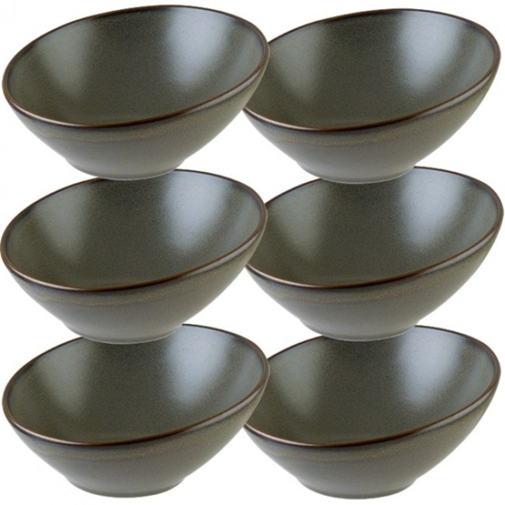 Set 6 boluri inclinate Bonna Gloire portelan 22cm 850ml