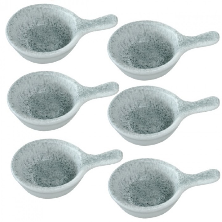Set 6 boluri sos cu maner portelan Bonna Luca Ocean 6cm