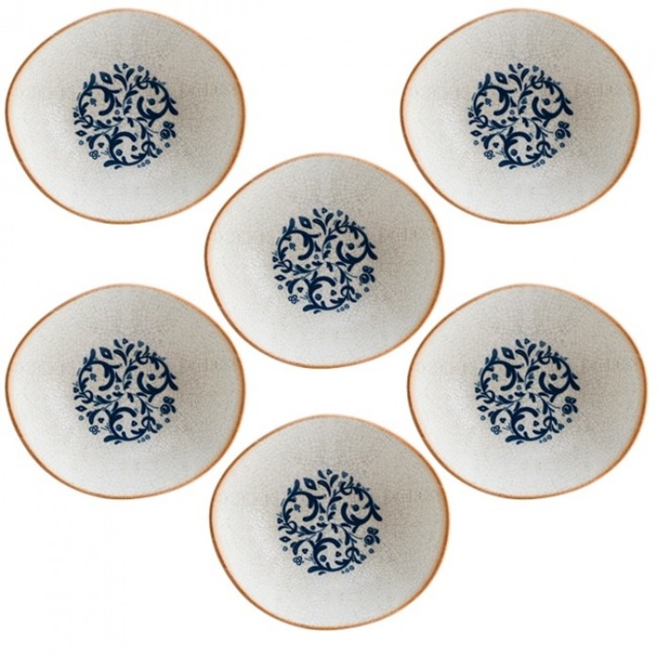 Set 6 boluri portelan soc BONNA VIENTO 8cm, 60ml