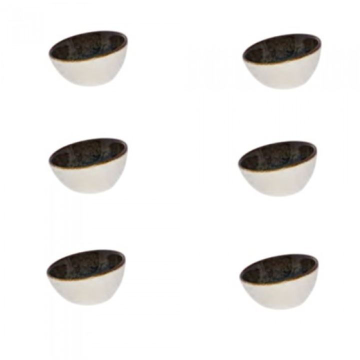 Set 6 boluri inclinate Bonna Ore Tierra portelan 8cm 60ml