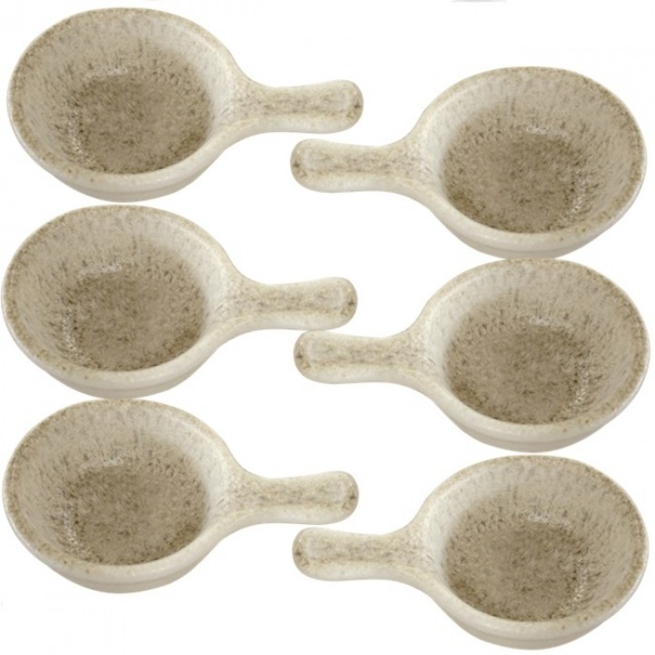 Set 6 boluri sos cu maner Bonna Luca Salmon 6cm portelan