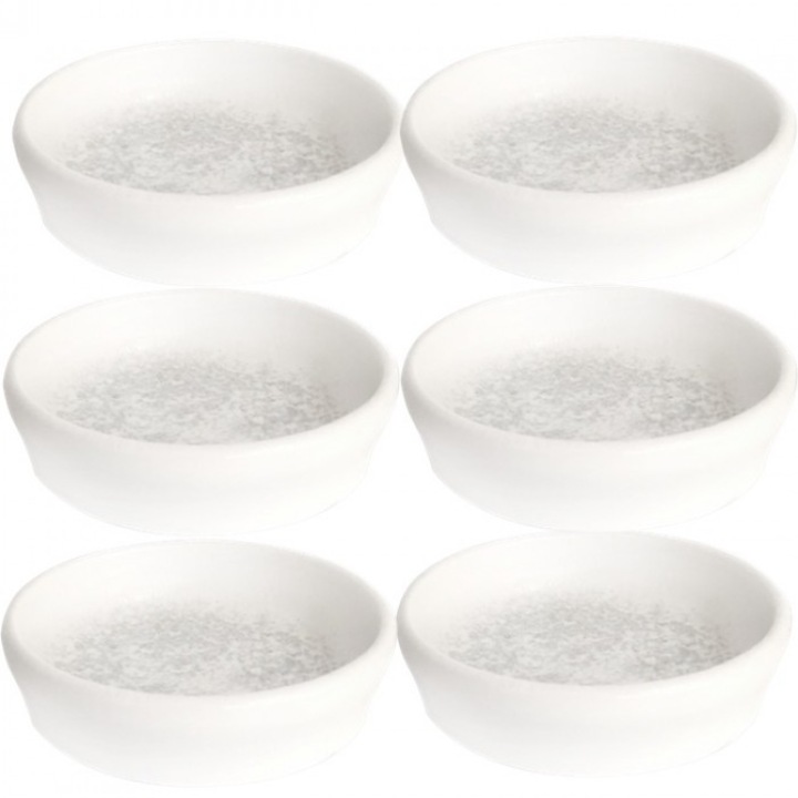 Set 6 boluri Bonna Lunar White portelan 10cm 120cm