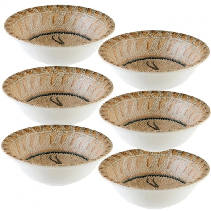Set 6 boluri portelan BONNA MESOPOTAMIA DEER 16cm, 400ml (S-MT-MZPB GRM 16KS)