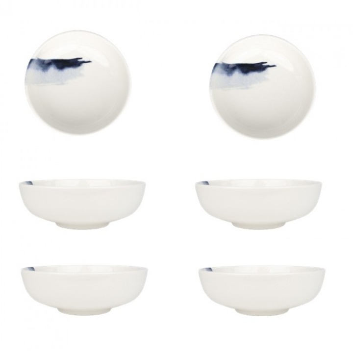 Set 6 boluri 10cm Bonna Bluie Wave din portelan